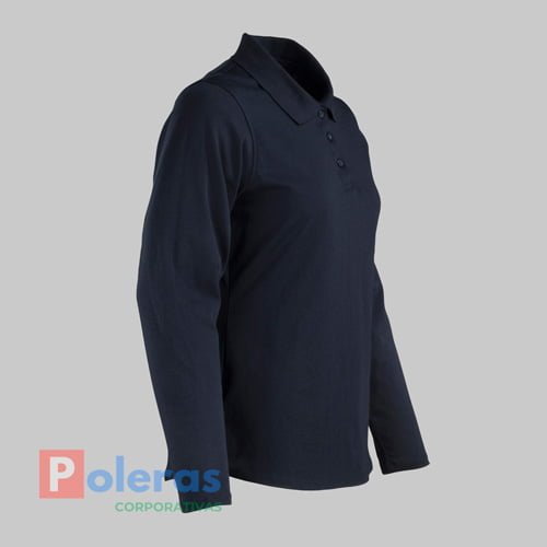 Polera DryFresh Smooth Cuello Camisero Manga Larga Mujer