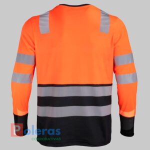 Polera Hibrida Cuello Redondo HI VIS Bi Color