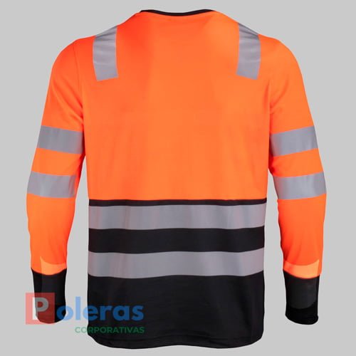 Polera Hibrida Cuello Redondo HI VIS Bi Color