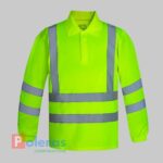 Polera Dry Fit Cuello Camisero Manga Larga Con Cinta Reflectiva