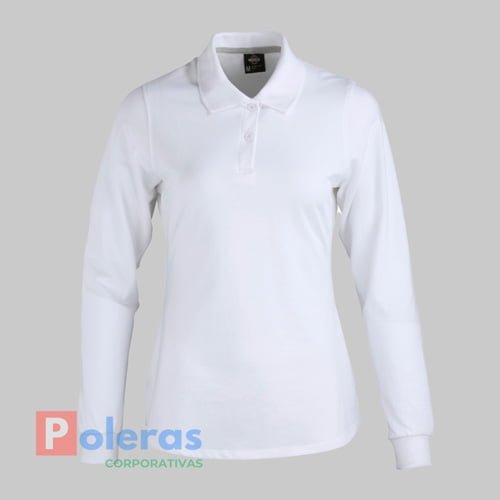 Polera DryFresh Cuello Camisero Manga Larga Mujer