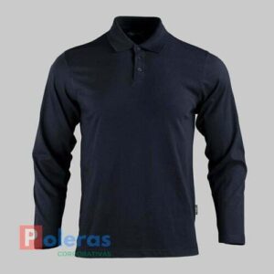 Polera DryFresh Smooth Cuello Camisero Manga Larga Hombre