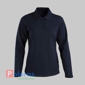 Polera DryFresh Smooth Cuello Camisero Manga Larga Mujer