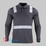 Polera Hibrida Cuello Camisero Manga Larga Cinta Reflectiva