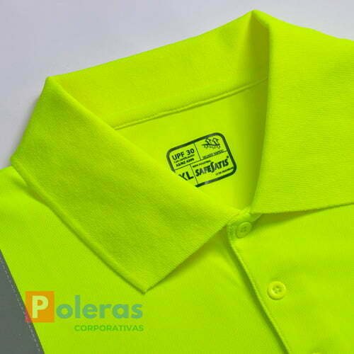 comprar Polera Dry Fit Cuello Camisero Manga Larga Con Cinta Reflectiva