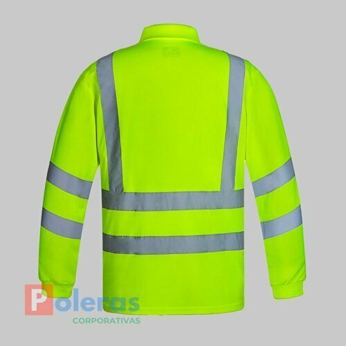 Polera Dry Fit Cuello Camisero Manga Larga Con Cinta Reflectiva - Imagen 2