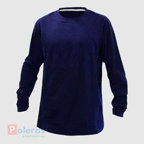 polera cuello polo manga larga de hombre