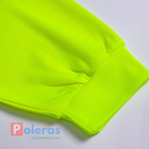 tienda online de Polera Dry Fit Cuello Camisero Manga Larga Con Cinta Reflectiva en chile